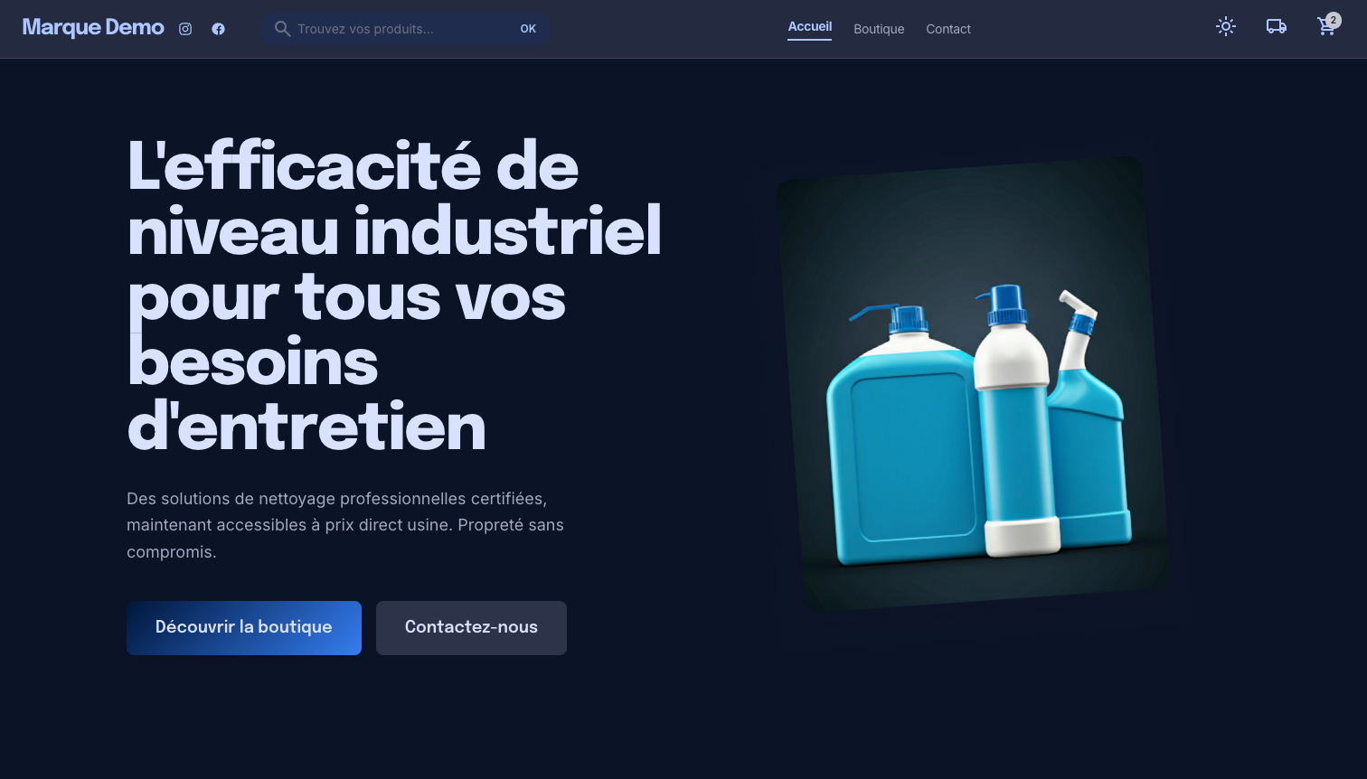 Aperçu du projet Site marchand